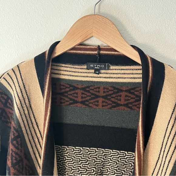Etro Milano Wool Cashmere Angora knit open cardigan jacket Italy SZ 48 (US M/L) - Picture 2 of 12
